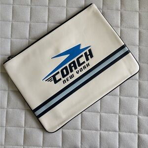 Coach White and Blue Laptop Bag